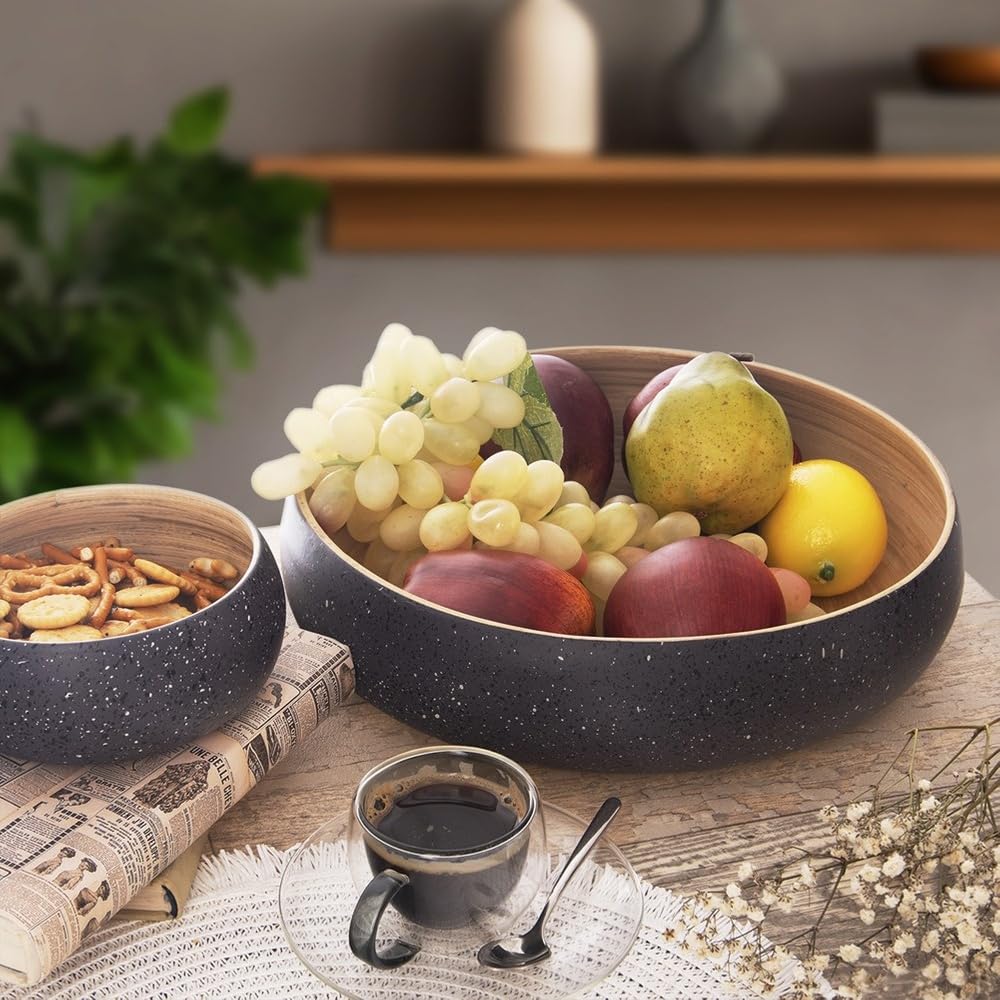 orion group Bol en bambou | Bol à fruits et à pâtisserie, 30 cm, 4 l