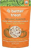 A Better Treat Freeze-Dried Organic Pumpkin Dog & Cat Treats - Single Ingredient, Digestive Support, Low-Calorie, USA Made