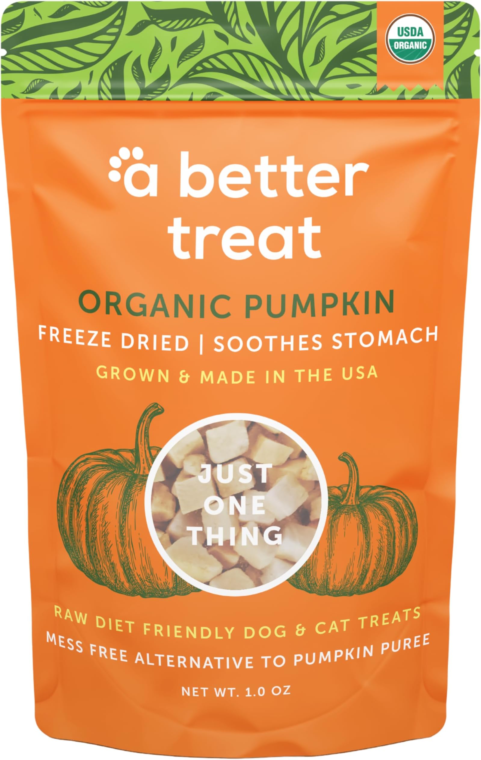 A Better Treat – Freeze Dried Organic Pumpkin Dog and Cat Treats, Organic, Single Ingredient | Natural, Healthy, Diabetic Friendly | Made in The USA