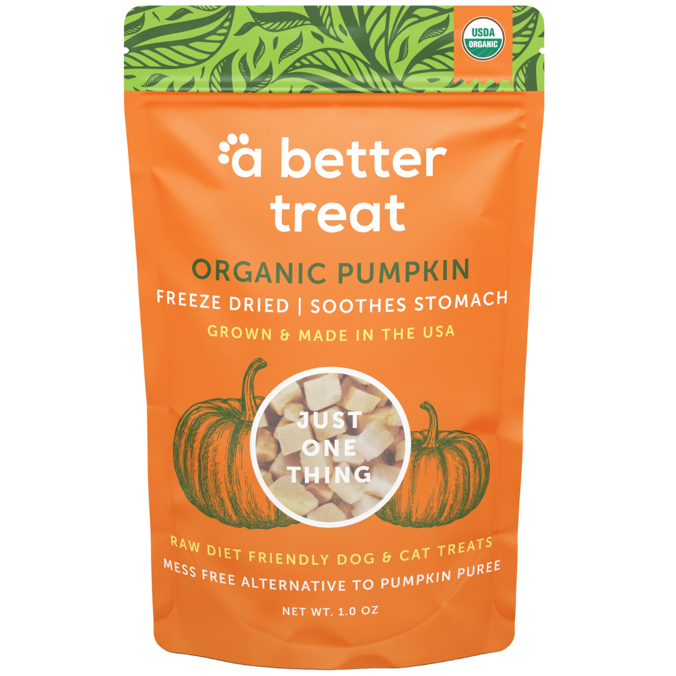 A Better Treat – Freeze Dried Organic Pumpkin Dog and Cat Treats, Organic, Single Ingredient | Natural, Healthy, Diabetic Friendly | Made in The USAUSDA Organic