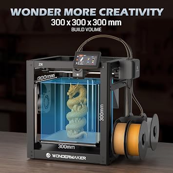 طابعة ثلاثية الأبعاد متعددة الألوان SainSmart x WonderMaker ZR CoreXY بسرعة 600 مم/ثانية، طباعة بأربعة ألوان، فوهة 300C، تسوية تلقائية، حجم بناء كبير 300300300 مم