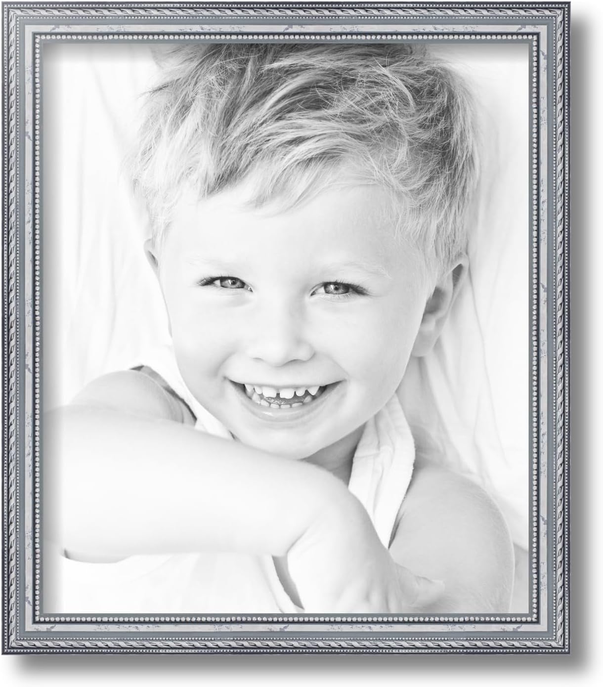 ArtToFrames 12x14 Inch Silver Picture Frame, This 1.00 Inch Custom Wood Poster Frame is Silver - Comes with Foam Backing 3/16 inch and Regular Glass (FBPL80801-SLV-12x14)
