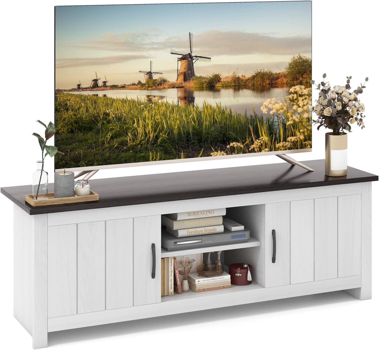 Modulo Badkamermeubel Met Wastafel | 120 Cm Lichtgrijs Eiken Kader Front Natuursteen 2 Lades Onder Elkaar 160009