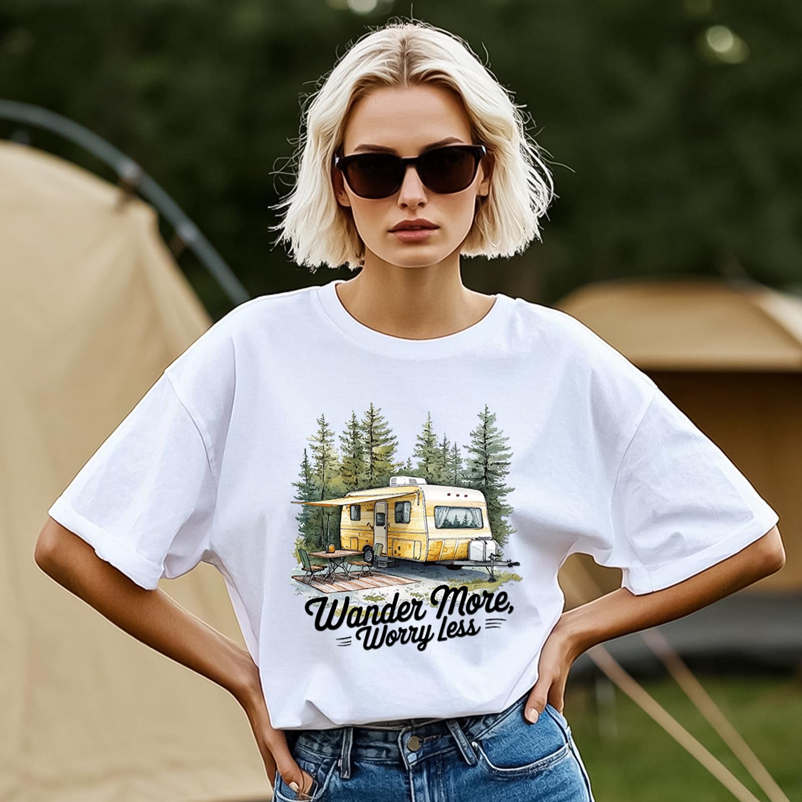 16 Transferts Thermocollants Aventure & Camping - DTF Lavables, Pour T-shirts, Sacs, Casquettes, Personnalisation DIY - 7