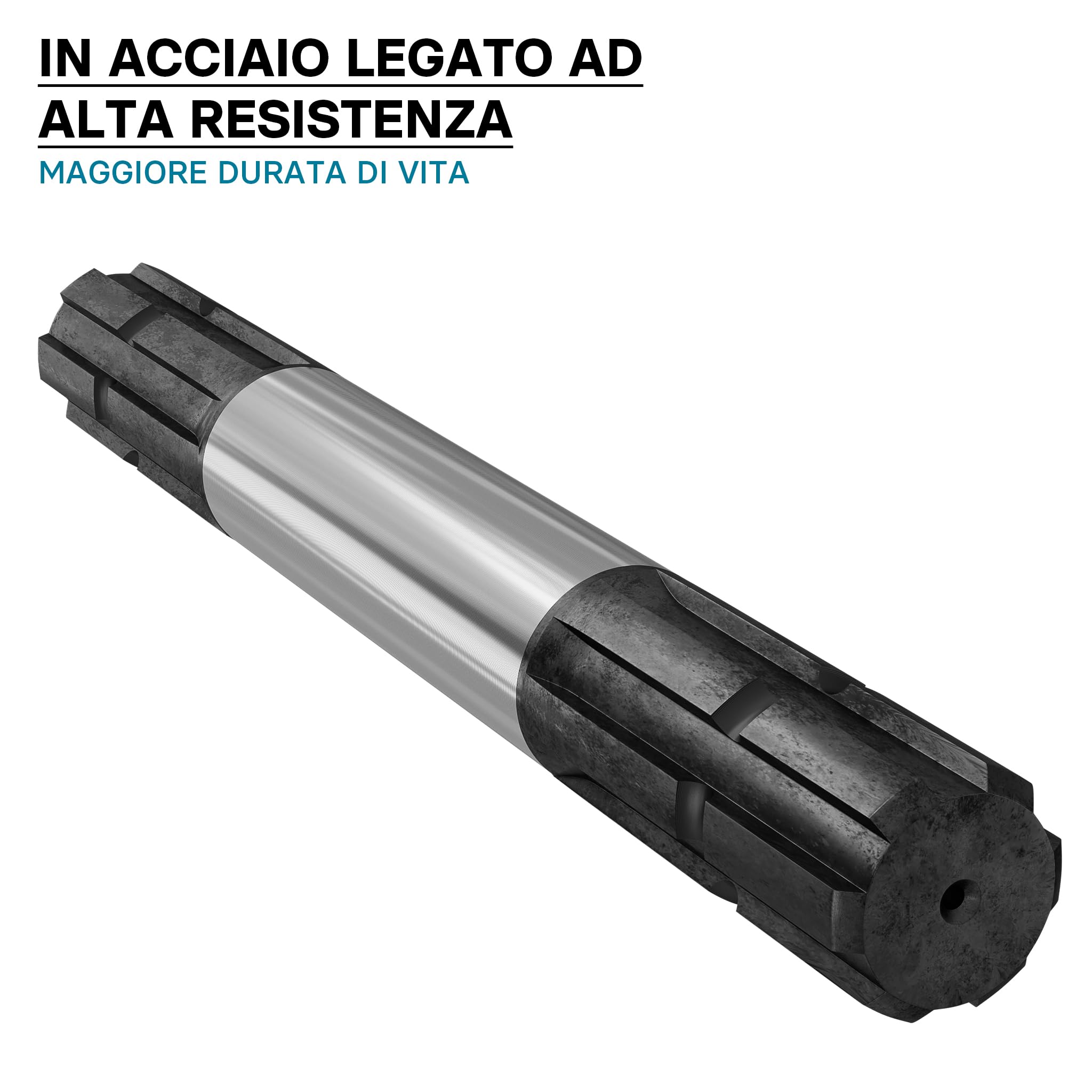 Wiltec Profilo scanalato per Albero cardanico B2 Giunto scanalato 300 mm 1 3/8" 6 Denti Trattore Cardano