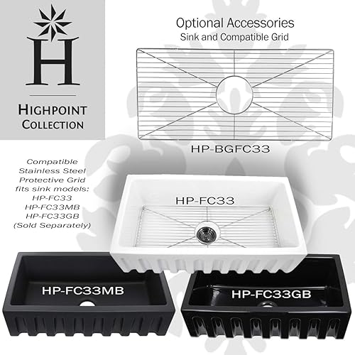 Miniatura 9 de Fregadero reversible de arcilla refractaria de 33 pulgadas, color negro mate