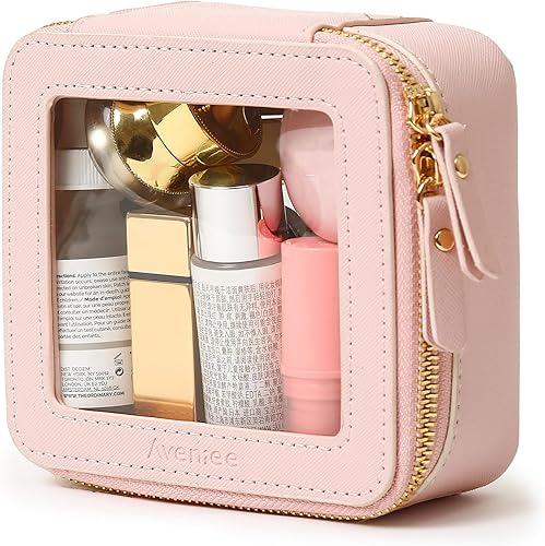 Miniatura 21 de Aveniee Bolsa organizadora de maquillaje transparente, bolsa de aseo de viaje, estuche cosmético para mujeres, bolsa portátil de maquillaje