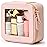 Aveniee Mini Clear Makeup Bag, Small Cosmetic Bags Travel Toiletry Pouch Organizer, TSA Approved Make up Case with Zipper, Car Bag for Essentials,Pink
