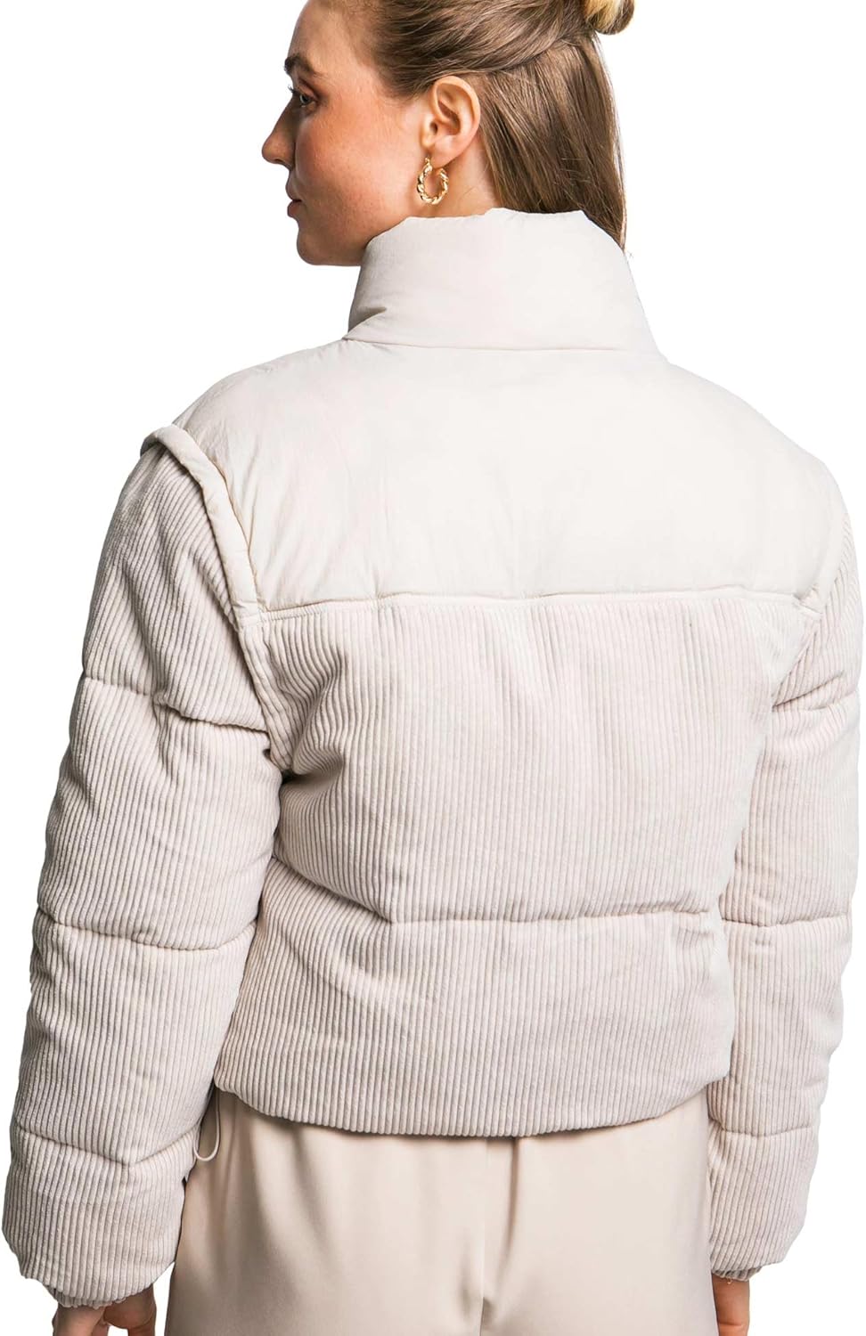 Love Tree Women's Cozy Soft Corduroy Puffer Coat Jacket - Image 3