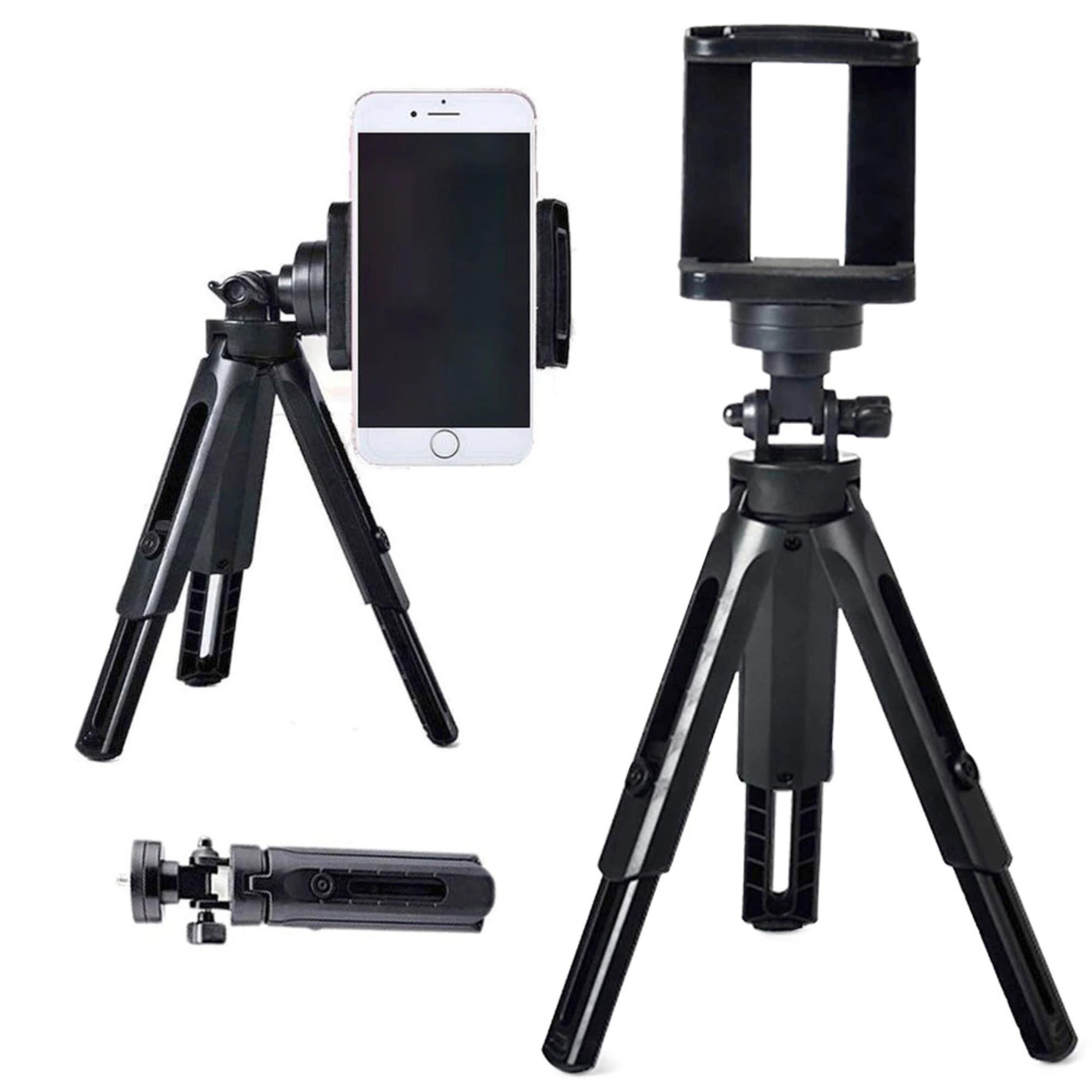 PARENCE.- Mini treppiede universale regolabile per smartphone e fotocamera - Supporto a 360° con attacco da 1/4" - ideale per video, foto, vlog e videochiamate