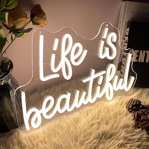 Miniatura 9 de Letrero de neón de feliz cumpleaños para decoración de pared, diseño tallado en 3D, para interiores, dormitorio, luces de neón LED, telón de fondo,