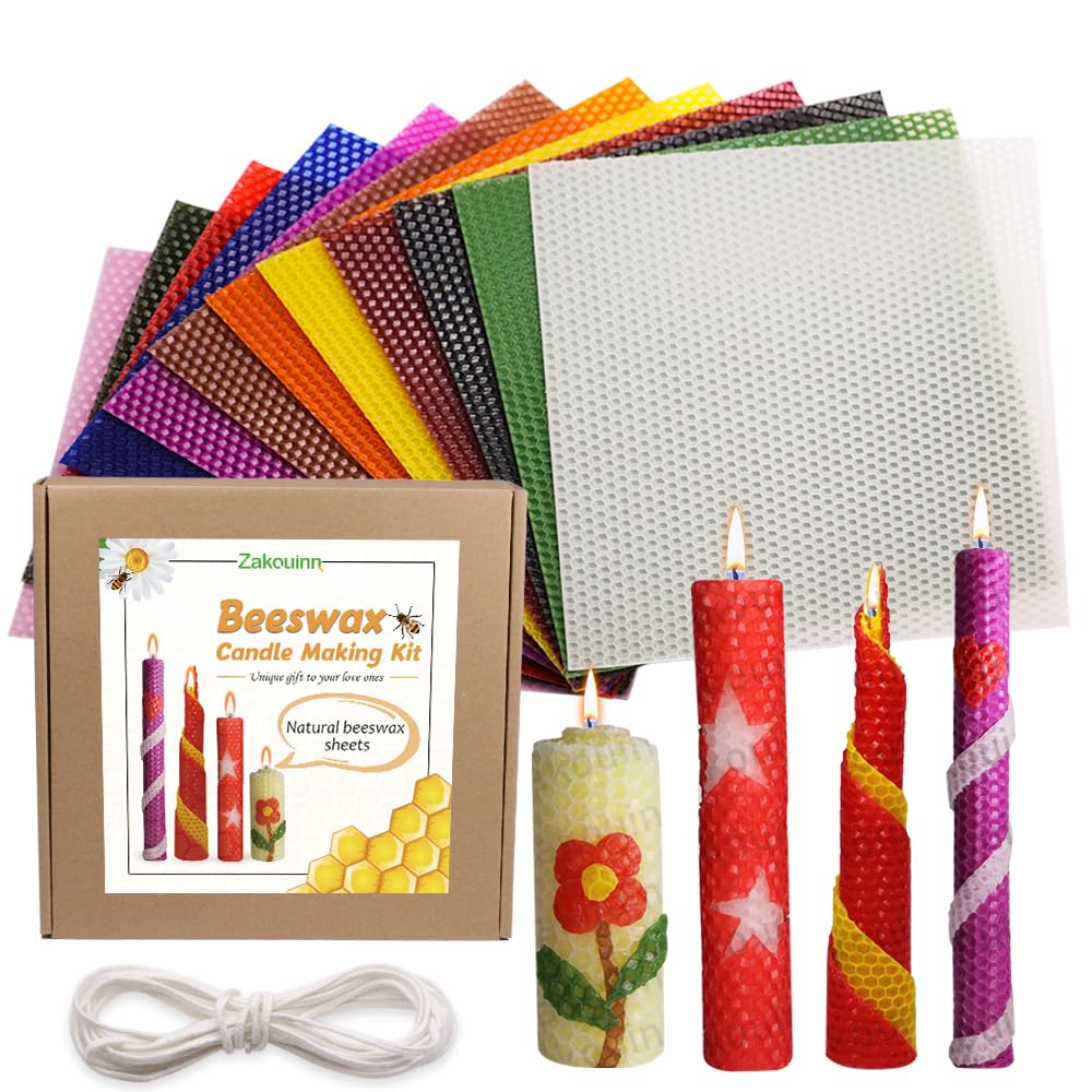 Set di candele di cera d'api per bambini, vassoio di cera d