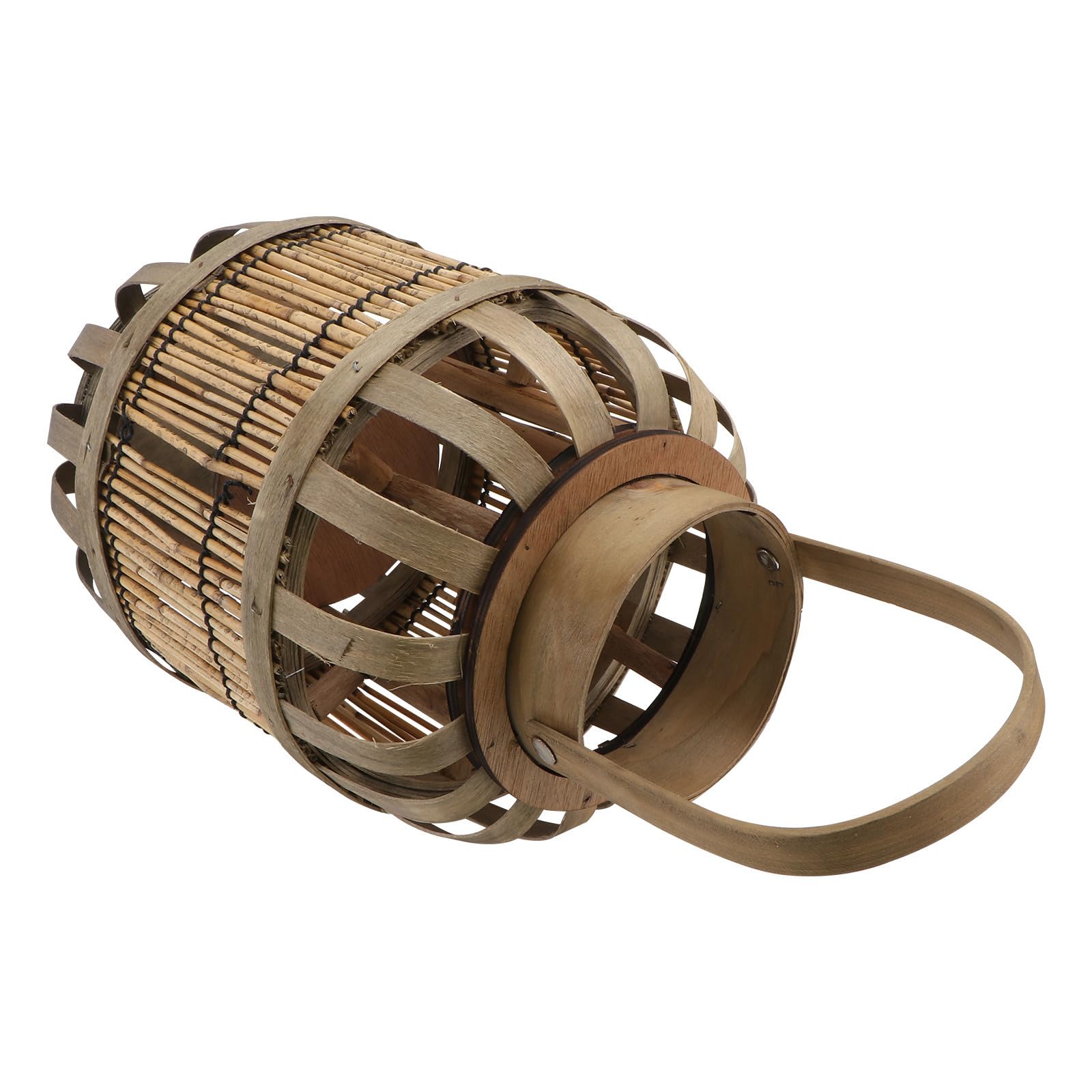 EXCEART Farol Decorativo de Madera Estilo Retro Tejido a Mano, Linterna de Vela para Decoración del Hogar y Fiestas Diseño Elegante y Resistente al Desgaste