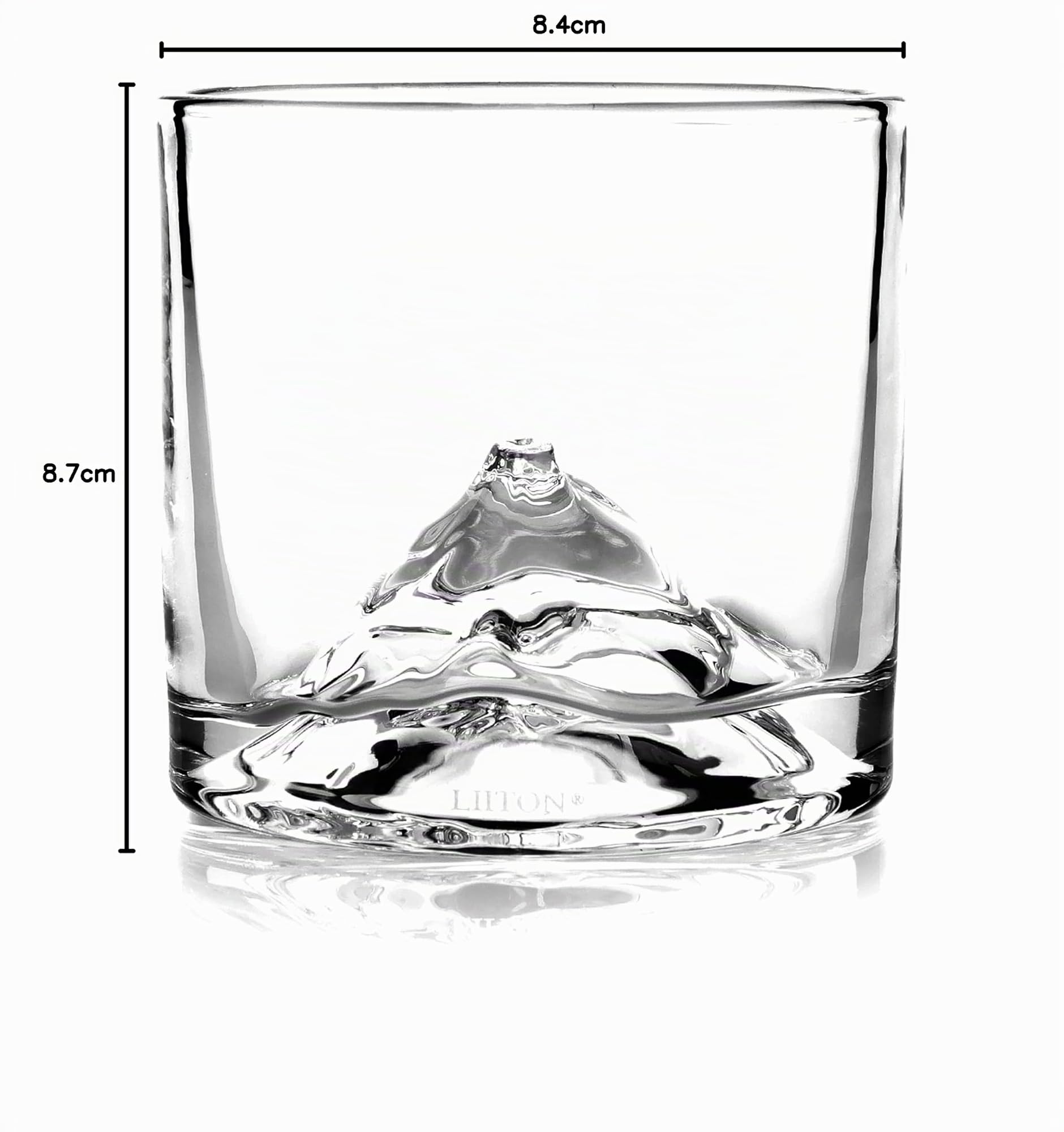 LIITON The Peaks Verres à Whisky Cristal, Lot de 4, congelable, 10 oz | Cristal épais à congeler: dégustez whisky, bourbon ou cocktails sans glaçons. Coffret cadeau pour homme.