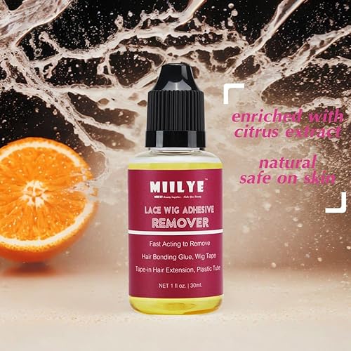 Miniatura 5 de MIILYE Removedor de pegamento para peluca, 2 botellas, removedor de extensiones de cabello con cinta  Solvente para residuos adhesivos, peluca