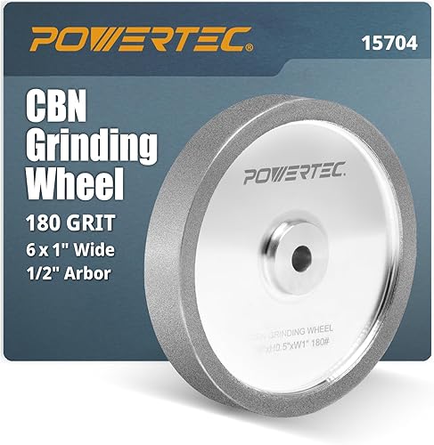 Miniatura 9 de POWERTEC Muela amoladora de banco de 8 pulgadas, grano 80, muela abrasiva de óxido de aluminio para amoladora de pedestal de banco, 1" de grosor