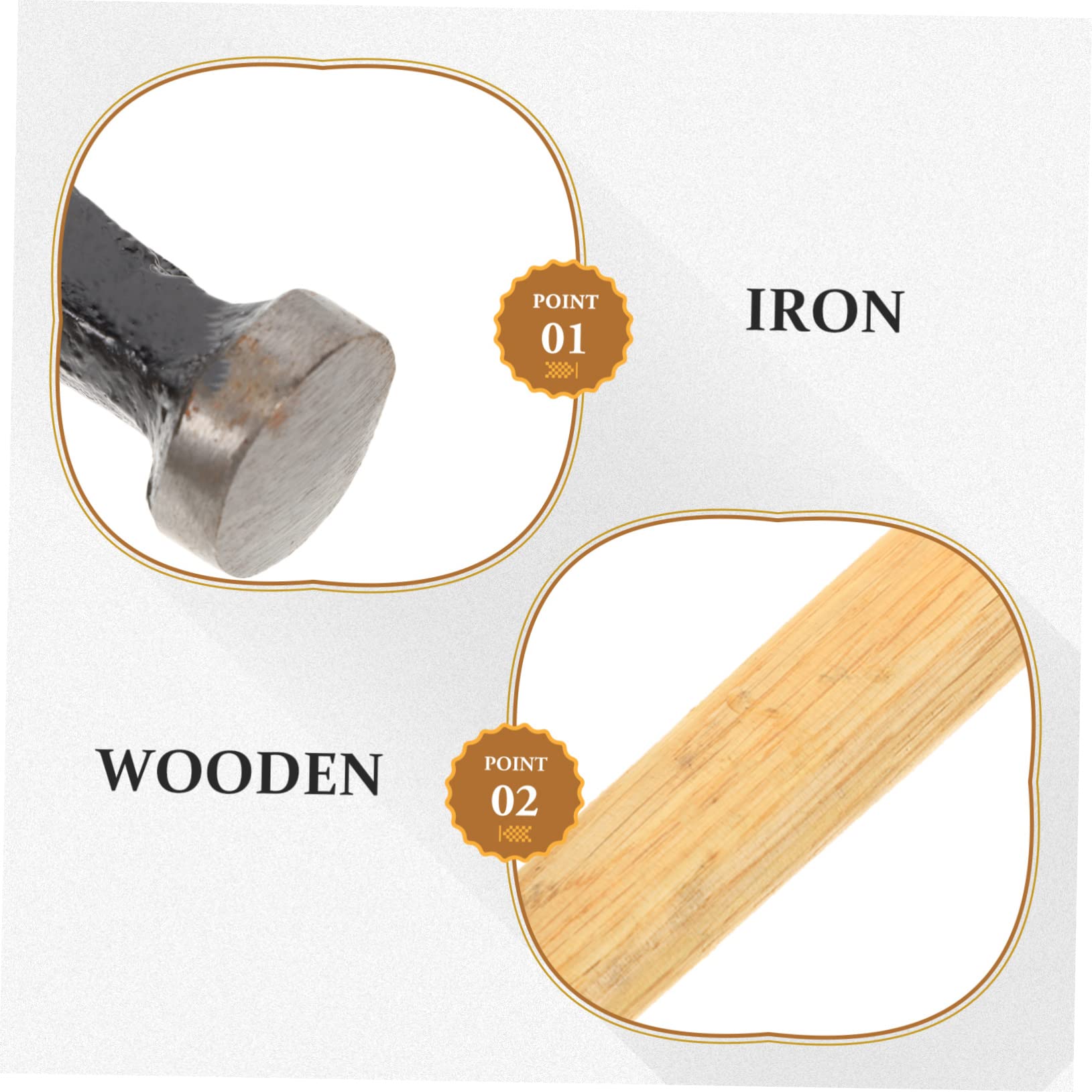 Vaguelly Shoe Repair Tack Hammer Wooden Handle Tool for and Shoemakers Lightweight Rustproof for Shoe Making and Repairing