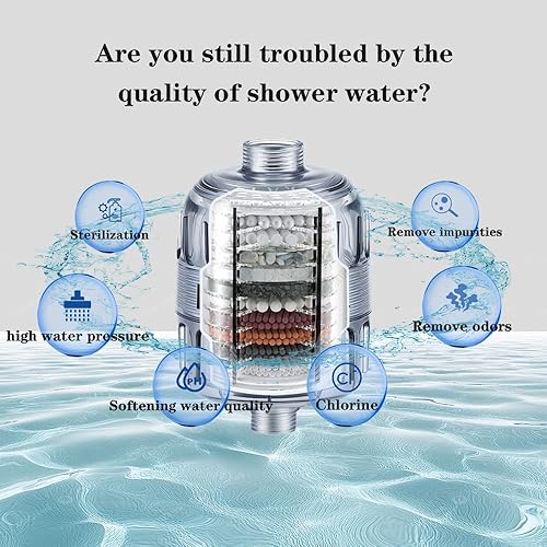 Miniatura 4 de Suavizador de agua de ducha con filtro compuesto de 12 capas, suavizante de agua dura, cloro y filtración de metales pesados, mejora la textura de