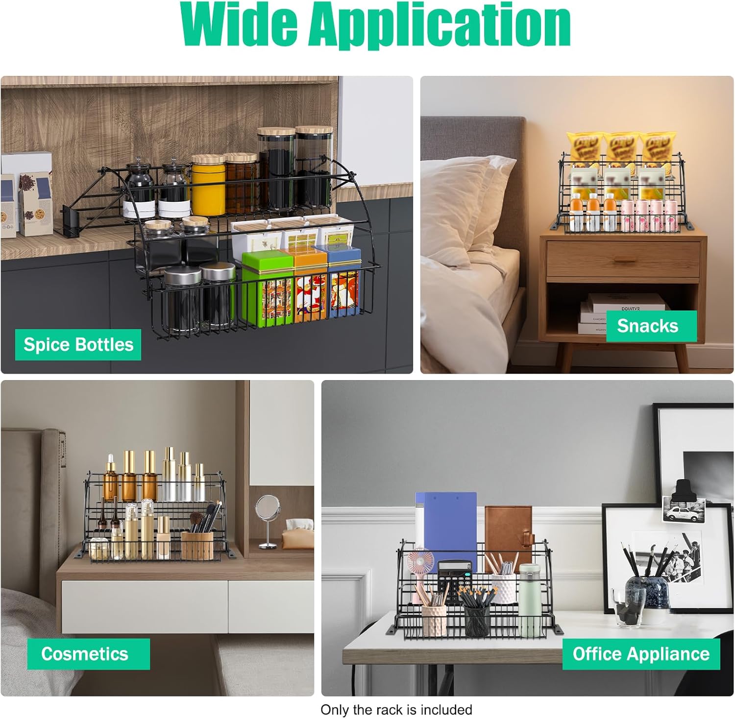 3-Tier Pull Down Spice Rack - Retractable Organizer for Spice Bottles & Seasoning Jars - Step Storage Holder Cabinet Rack - Drop Down Shelf for Easy Access