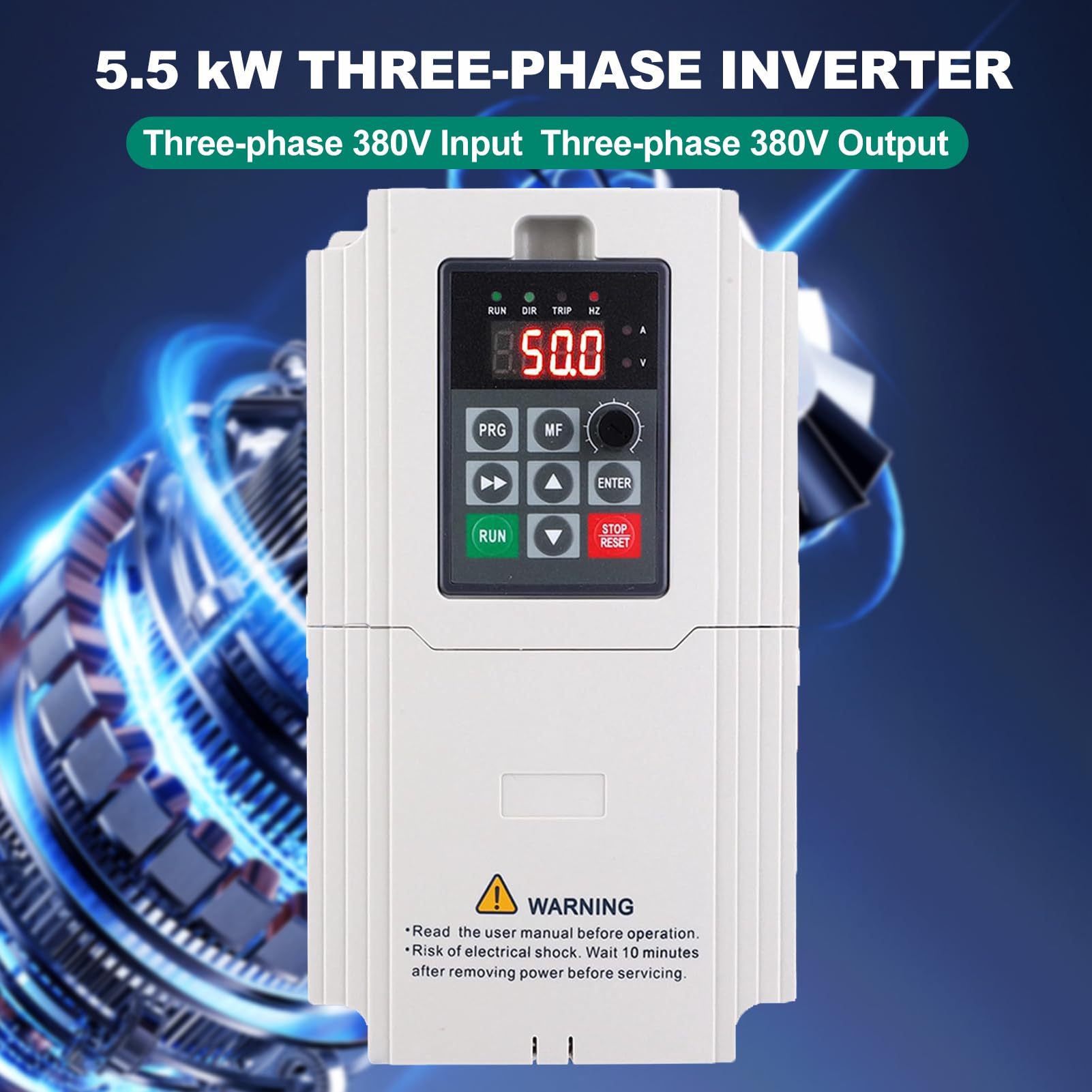 Frequenzumrichter mit 380V, 5,5kW Dreiphasige Motoren Dreiphasiger Eingang 380V Antriebe mit Variabler Geschwindigkeit Wechselrichter VFD Motordrehzahlregler
