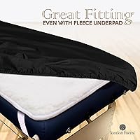 Vista 5 de London Linens Juego de sábanas de microfibra suave para mesa de masaje de 3 piezas, incluye funda para mesa de masaje, sábana bajera ajustable