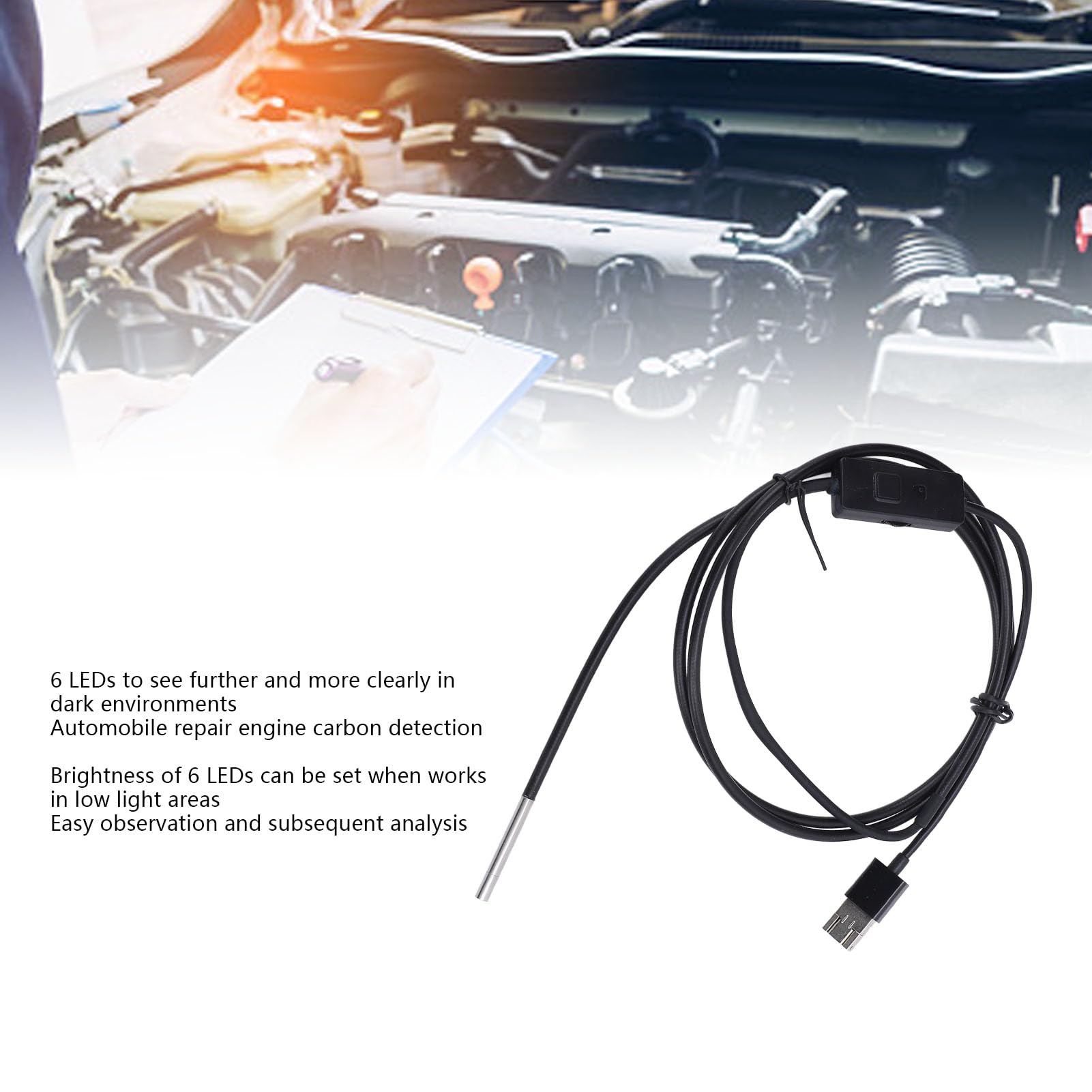 lyrlody USB C Endoskop Kamera, 3,9 Mm 1080P IP67 Wodoszczelna