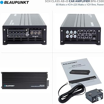 BLAUPUNKT BPA-C500 Elite Car Audio Class AB + Class D 5-Channel 3600W Stereo Amplifier