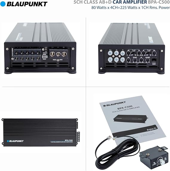 BLAUPUNKT BPA-C500 Elite Car Audio Class AB + Class D 5-Channel 3600W Stereo Amplifier