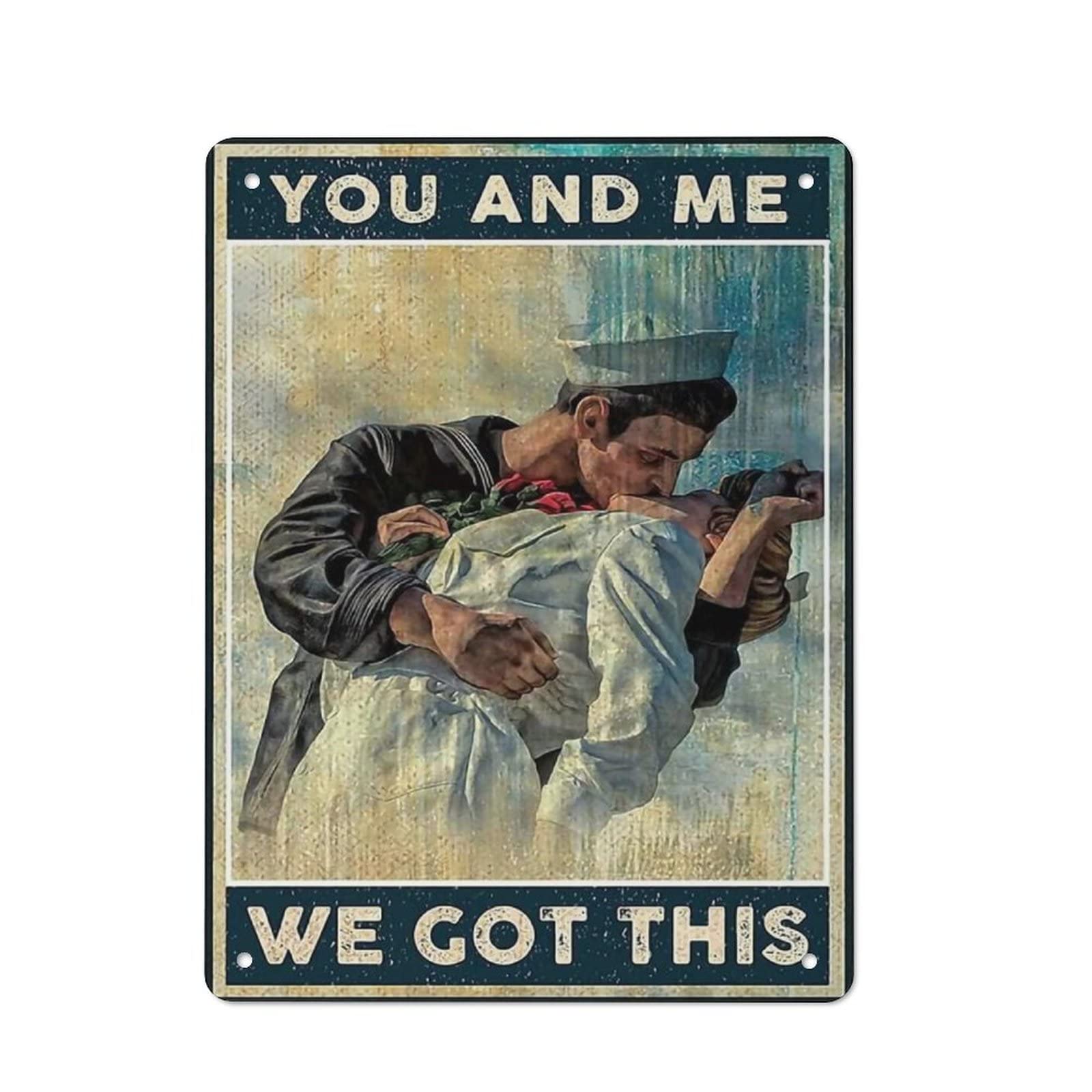 AOOEDM You And Me We Got This Wall Metal Tin Sign for Home Bar Pub Kitchen Wall Art Deocr Man Cave Vintage Metal Sign Poster Plaque Signs Quotes Sign