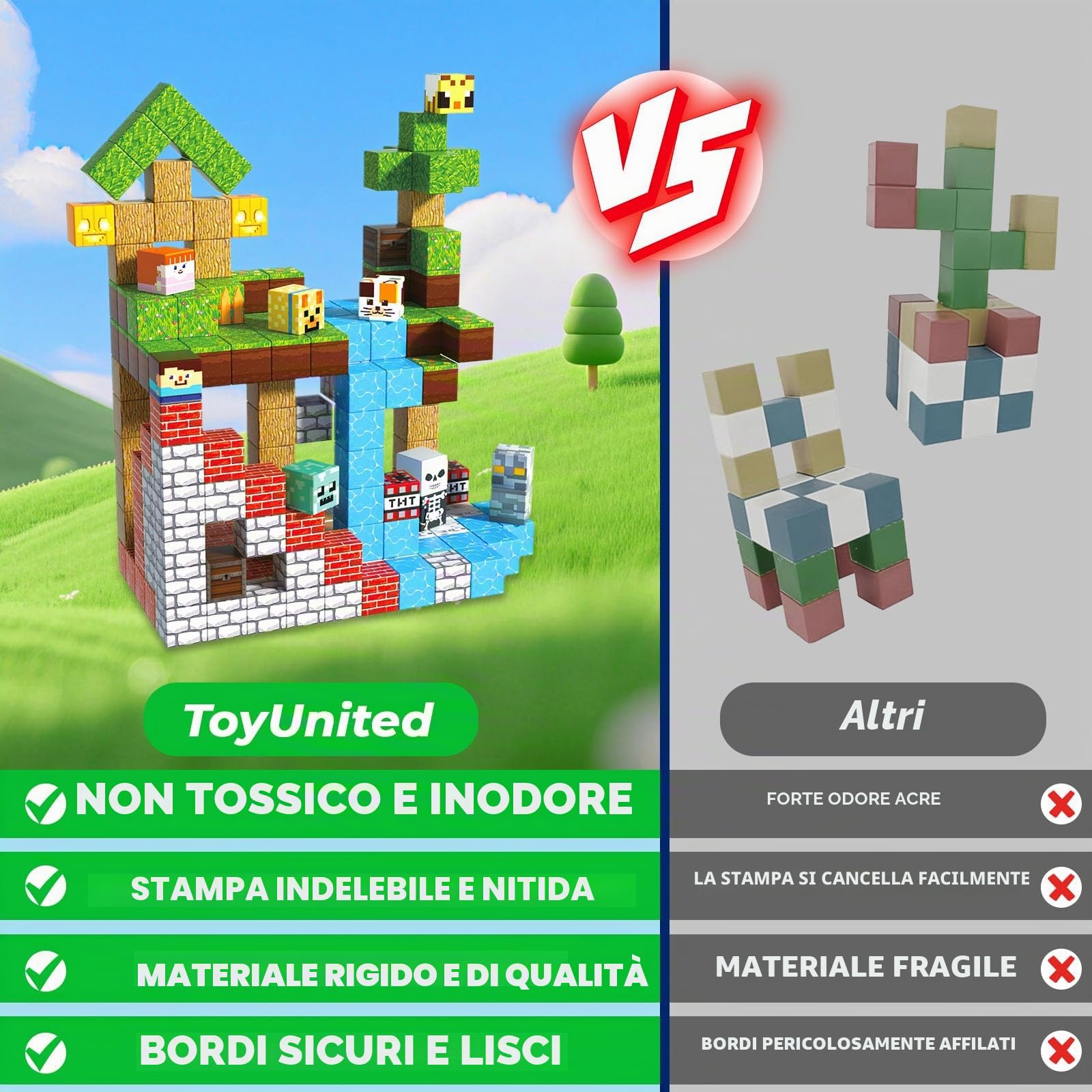 ToyUnited Costruzioni Magnetiche con Portale Magico - 200 Pezzi per Avventure nel Bosco Incantato | Giocattolo Educativo per Bambini 3-7 Anni