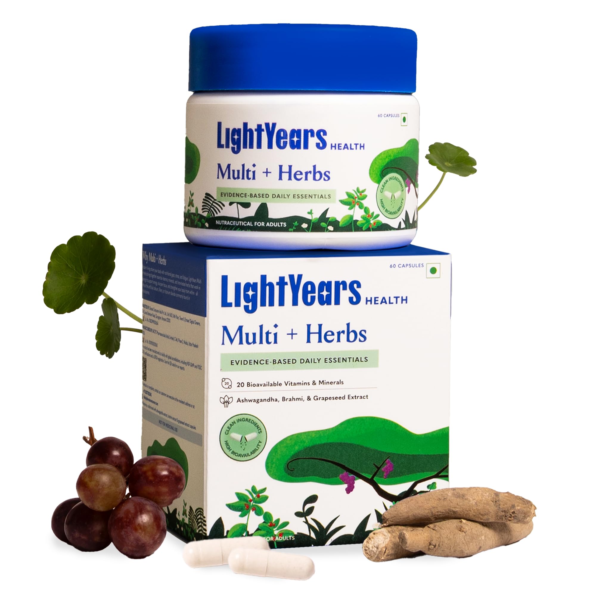 LightYears Multi + Herbs | Vitamins, Minerals & Herbs | Boosts Energy, Supports Immunity & Memory | Supports Bone & Joint Health | No Titanium Dioxide | 60 Capsules-image-17