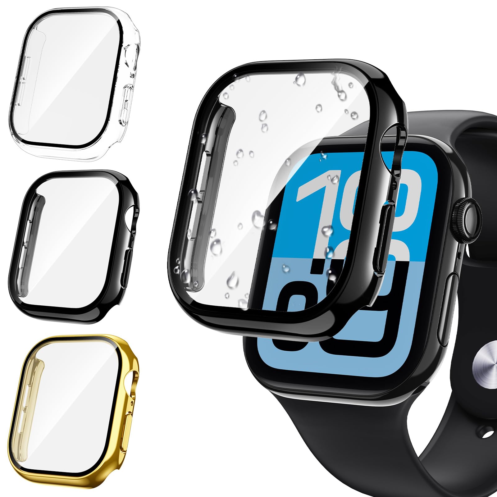 Tensea [3PCS for Apple Watch Screen Protector Case 40mm SE 3/SE 2rd Generation/SE/Series 6/5/4 Accessories, iWatch Protective Face Cover for Women Men