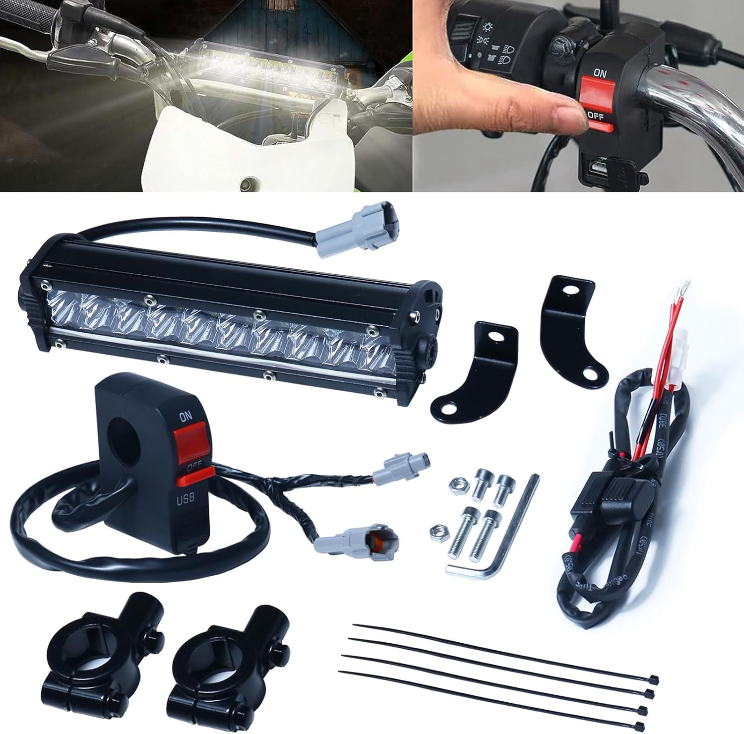 Dirt Bike Light Bar Kit for KLX110 CRF110 TTR110 YZ250F