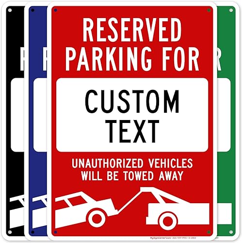 Letrero personalizado de no estacionamiento, letreros de estacionamiento reservados personalizados para negocios, 10 x 14 pulgadas, metal de
