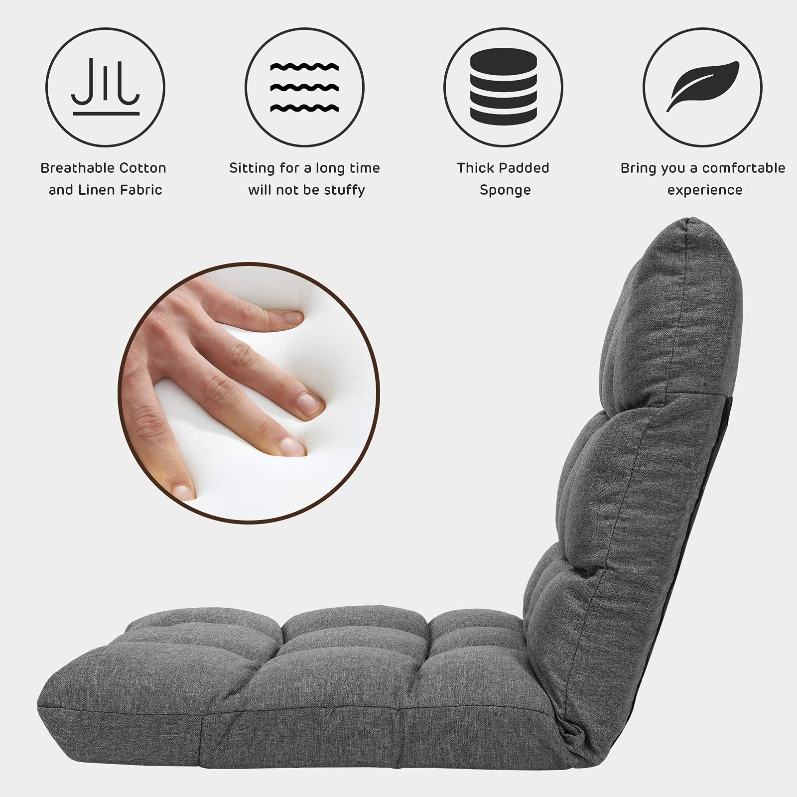 Giantex Adjustable Floor Gaming Sofa Chair 14Position Cushioned