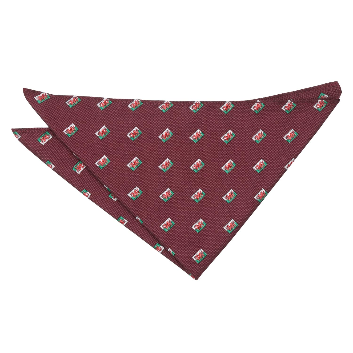 Dqt Unisex Burgundy Wales Men's Embroidered Flag Novelty Handkerchief Pocket Square