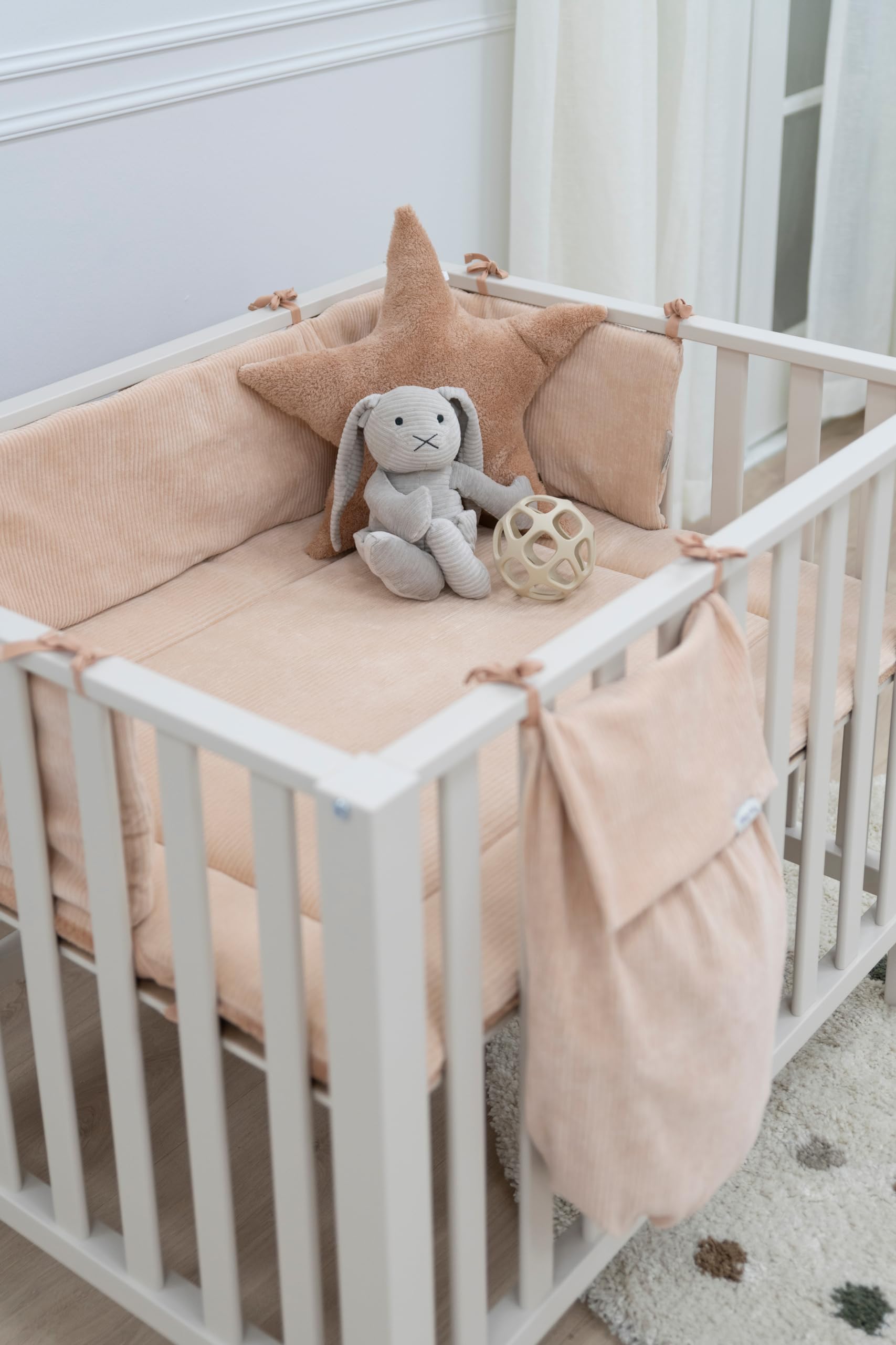 Baby's Only - Laufgittereinlage Sense - Gestrickte Krabbeldecke für Baby - Krabbeldecke mit Teddystoff - Für Jungen und Mädchen - Spieldecke mit Rib Corduroy - 75x95 cm - Meergrün