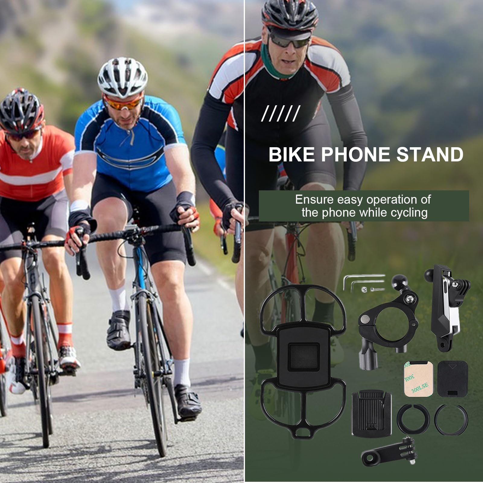 Supporto Per Telefono Bici Morsetto Universale Regolabile Antiurto | Supporto Per Manubrio Bicicletta per Navigazione Registrazione Video Live Streaming Videochiamate