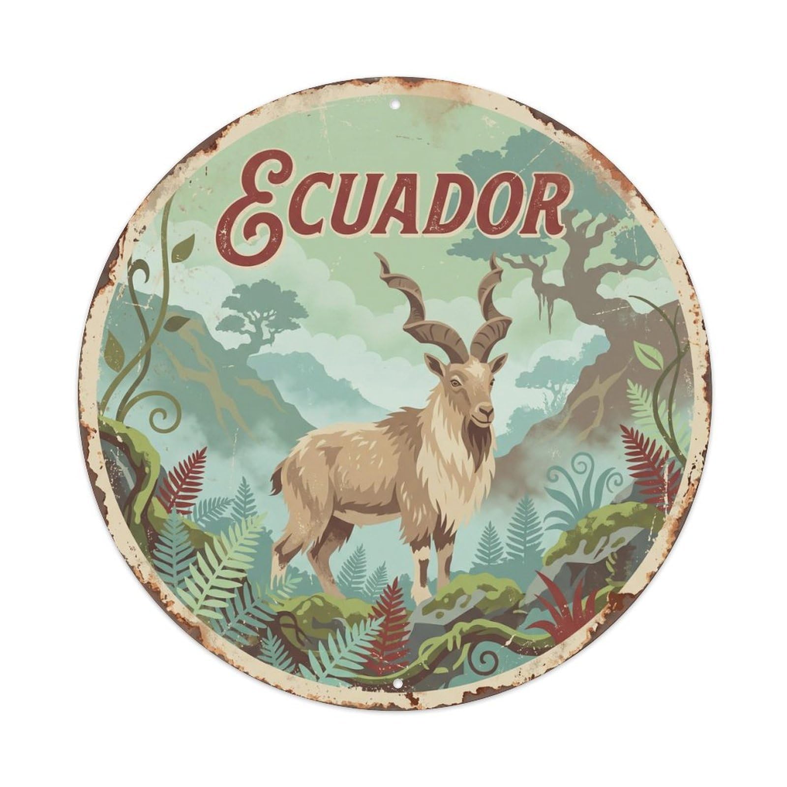 Ecuador Markhor Cloud Forest Metal Tin Sign
