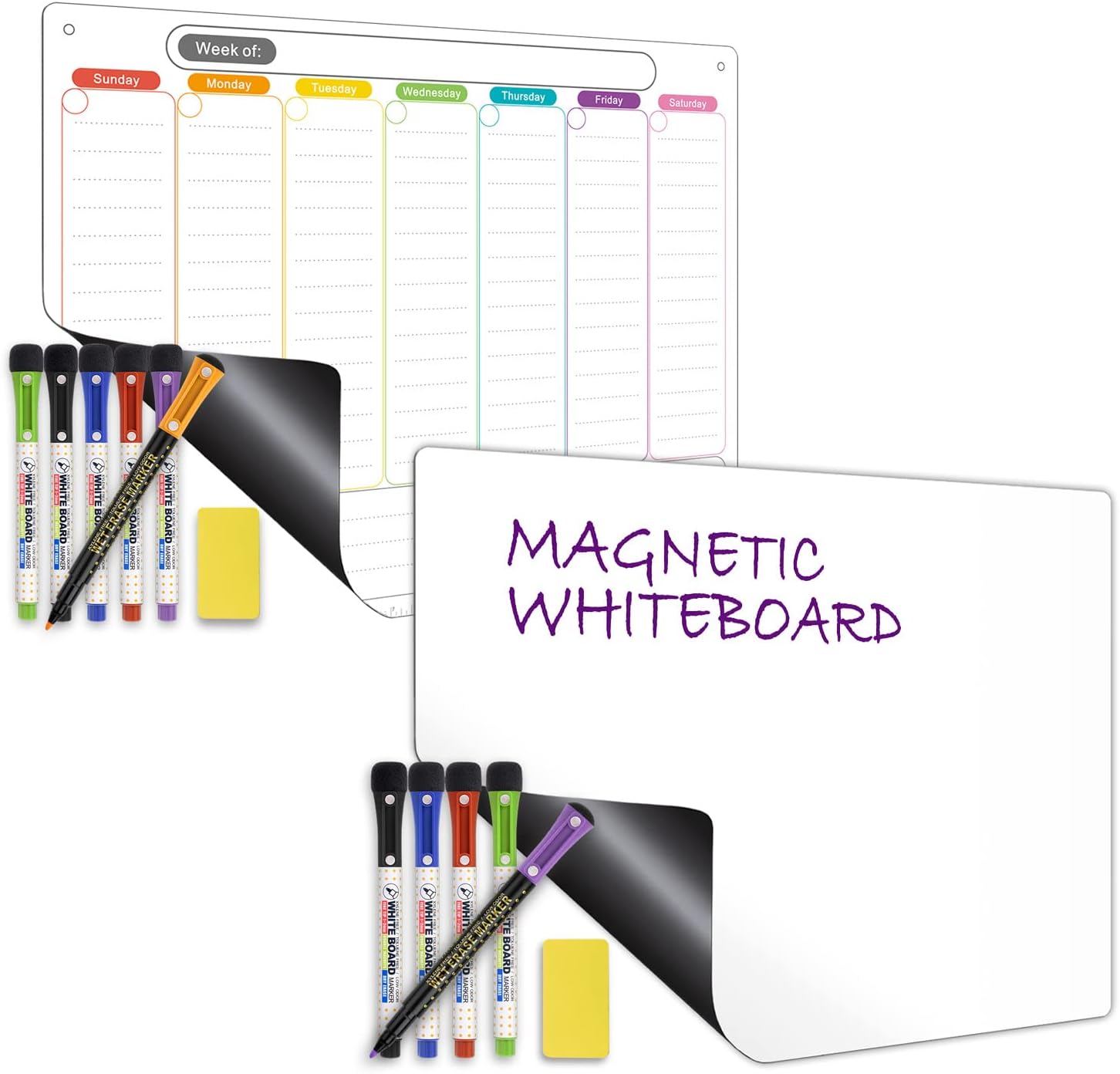 Dry Erase Calendar for Fridge (Horizontal Weekly