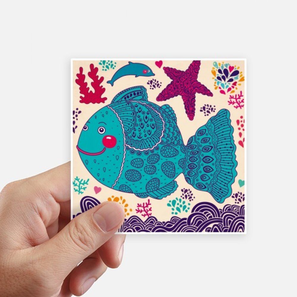 Sticker poisson mer cartoon pour personnaliser la valise et le mur de chambre