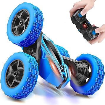Octra Remote Control Car, RC Cars 2.4GHz Fast Stunt RC Car, 4WD Double Sided 360? Rotating RC Trucks with Headlights, Off Road RC Crawler Toy Cars for Kids Boys Girls (Color May Vary)