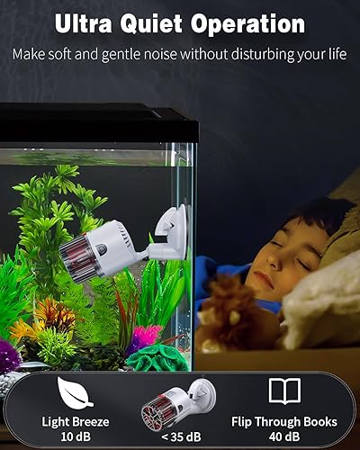 Miniatura 5 de Pawfly Acuario Wave Maker para peceras de hasta 150 galones, bomba de circulación ajustable de 2000 GPH con base de ventosa fuerte, bomba de agua