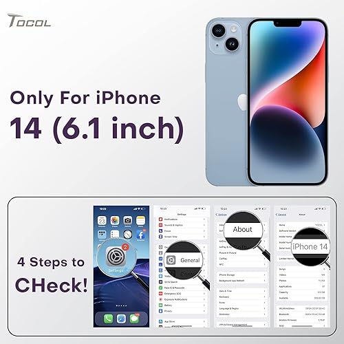 Miniatura 2 de TOCOL Funda 5 en 1 para iPhone 14 con 2 protectores de pantalla  2 protectores de lente de cámara funda delgada de silicona líquida para iPhone 14