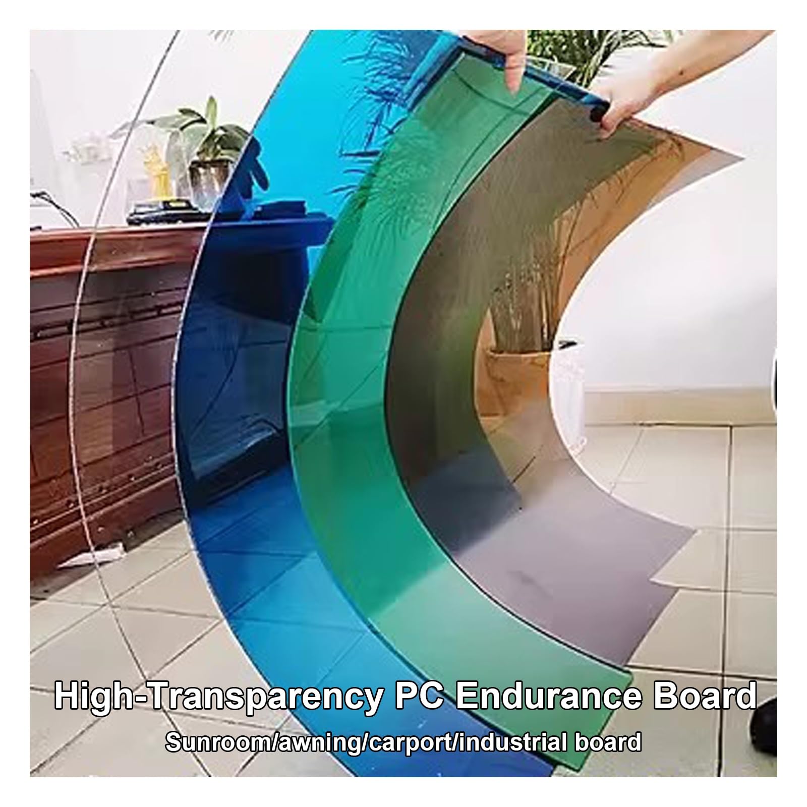 Placas de Policarbonato para Techos, Paneles de Policarbonato para Invernaderos, 0,1 cm de Grosor, para Toldos de Invernaderos(Blue,1.22x4m)