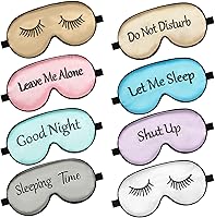 Vista 8 de 8 Piezas de Máscara para Dormir de Seda con Correa Ajustable, Antifaz Suave para Bloquear la Luz para Mujeres y Hombres, para una Noche Completa