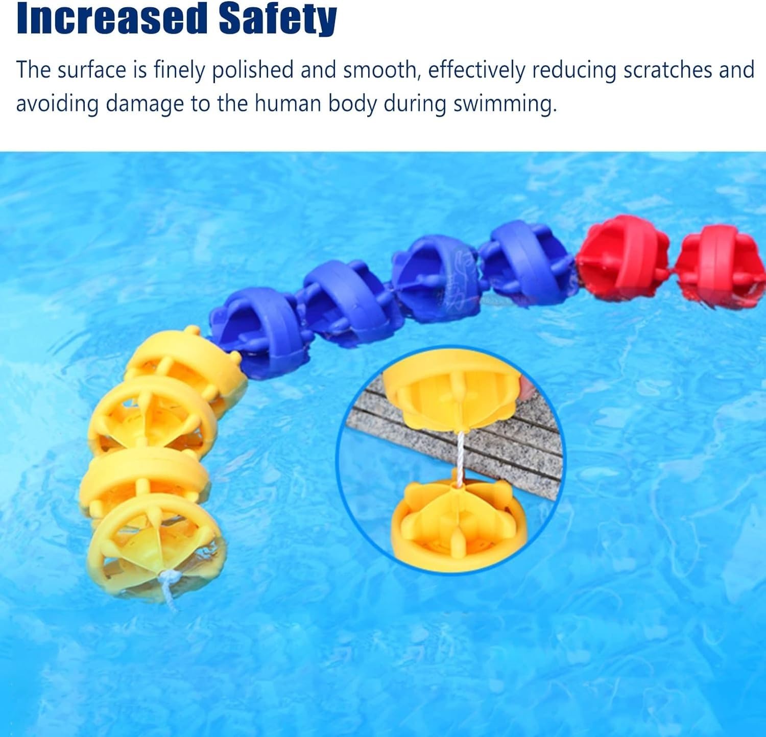 Corda divisoria blu da 6 m, in nylon, per zone sicure e corsie di nuoto, accessorio sicuro per piscina e allenamento di nuoto (6 m)