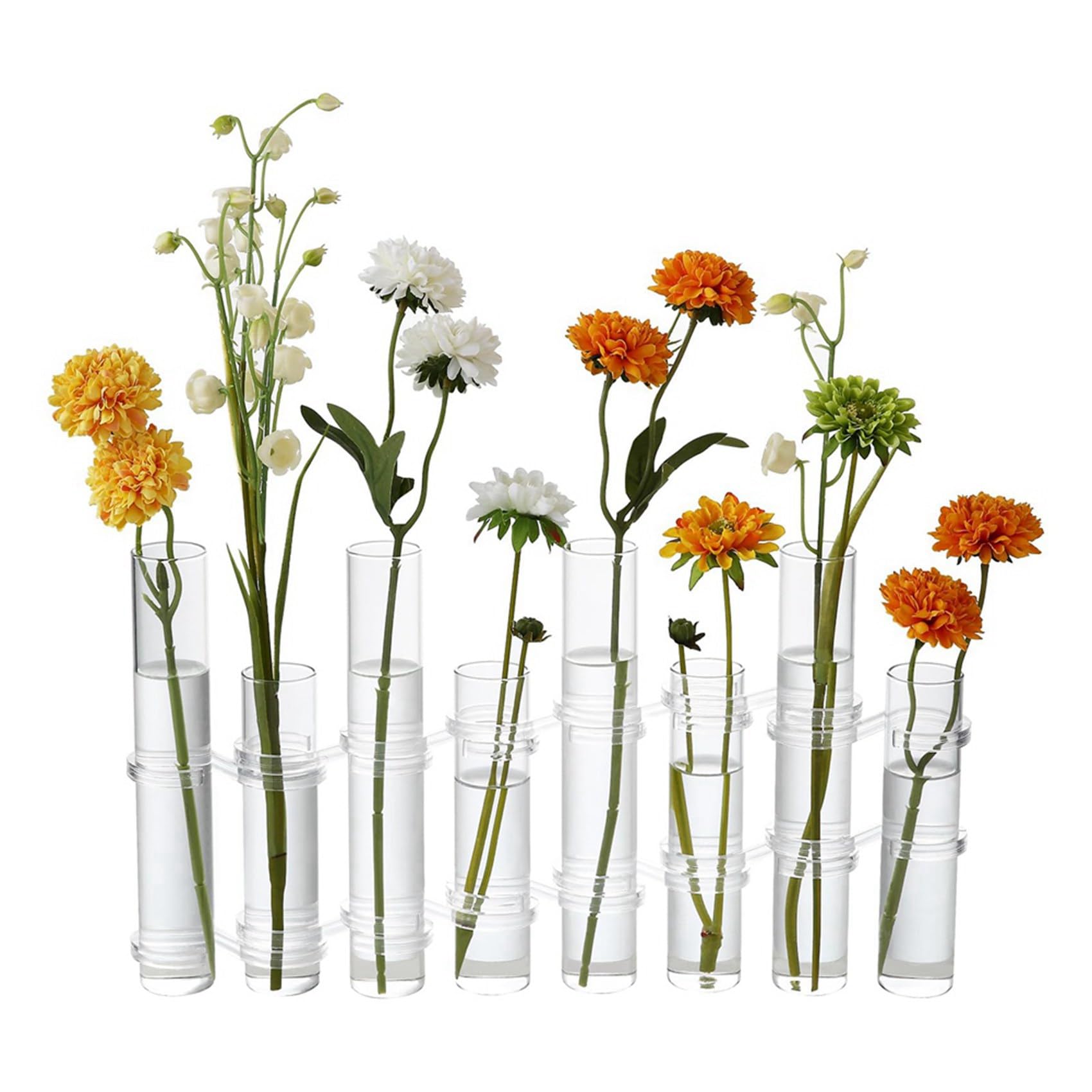 3X Blumenvase mit Scharnieren, Verschiedene Höhen, Reagenzglas-Vermehrungsstation Aus Klarem Zylinderglas, für Innendekoration