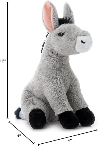 Miniatura 10 de The Petting Zoo Peluche de burro, regalos para niños, animales de granja Wild Onez, juguete de peluche de burro de 12 pulgadas