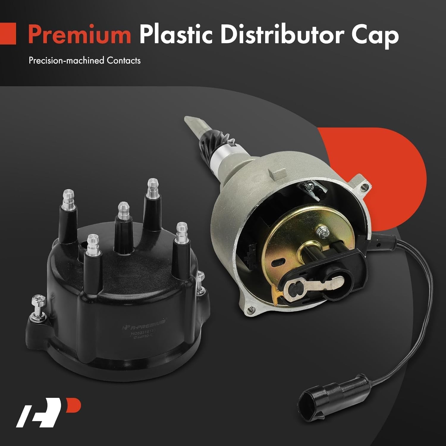 A-Premium Ignition Distributor with Cap and Rotor Compatible with Jeep Vehicle - 2.5L 4 Cyl - Cherokee 1991-1993, Comanche 1991-1992, Wrangler 1991-1993